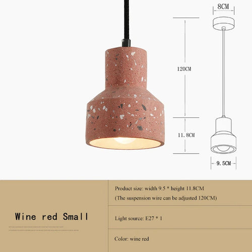 suspension moderne en terrazzo design nordique plusieurs couleurs led - vue 13 sur 28