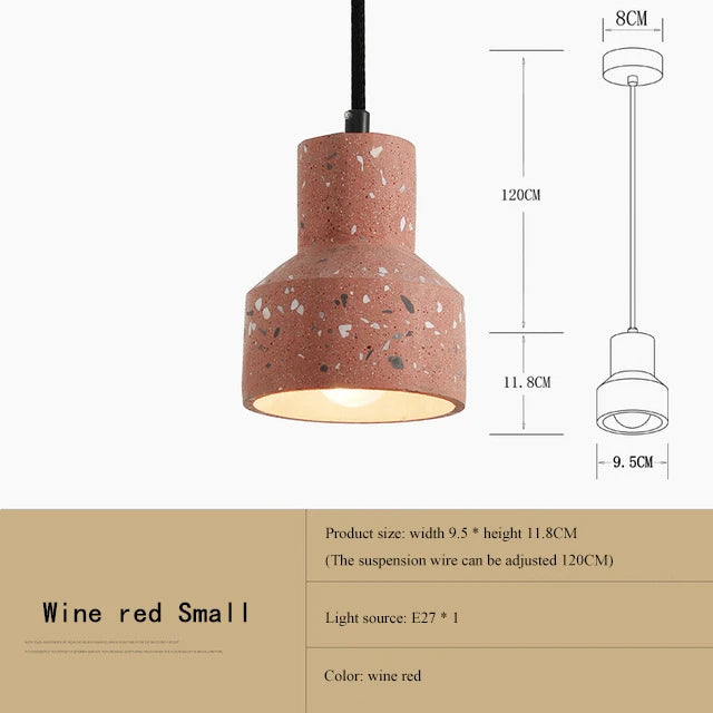 suspension moderne en terrazzo design nordique plusieurs couleurs led - vue 12 sur 28