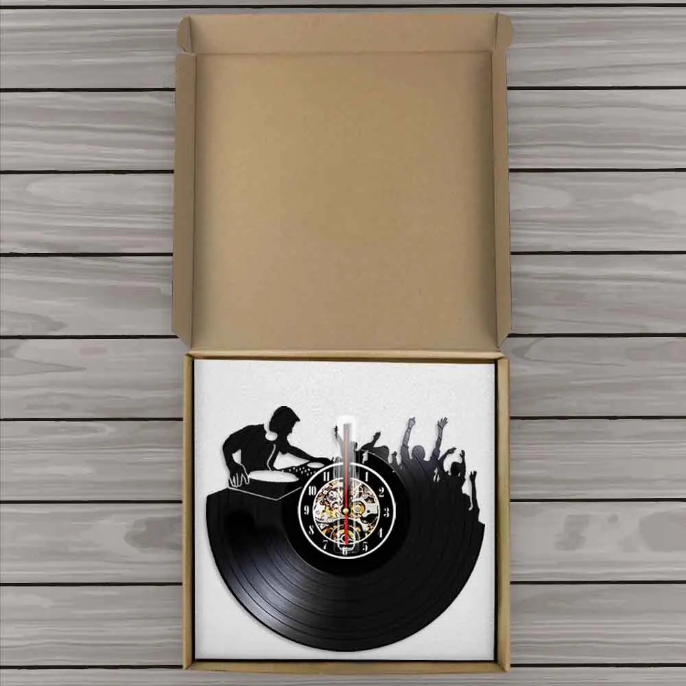 horloge murale 3d vinyle pour ambiance disco et soirée musicale - vue 7 sur 7