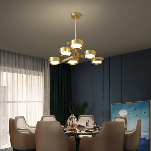 lustre nordique en cuivre design créatif pour éclairage doux - vue 5 sur 9