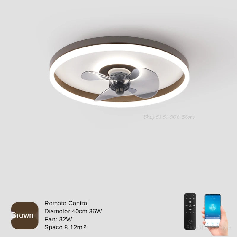 plafonnier moderne avec ventilateur et leds 3 couleurs - vue 13 sur 18