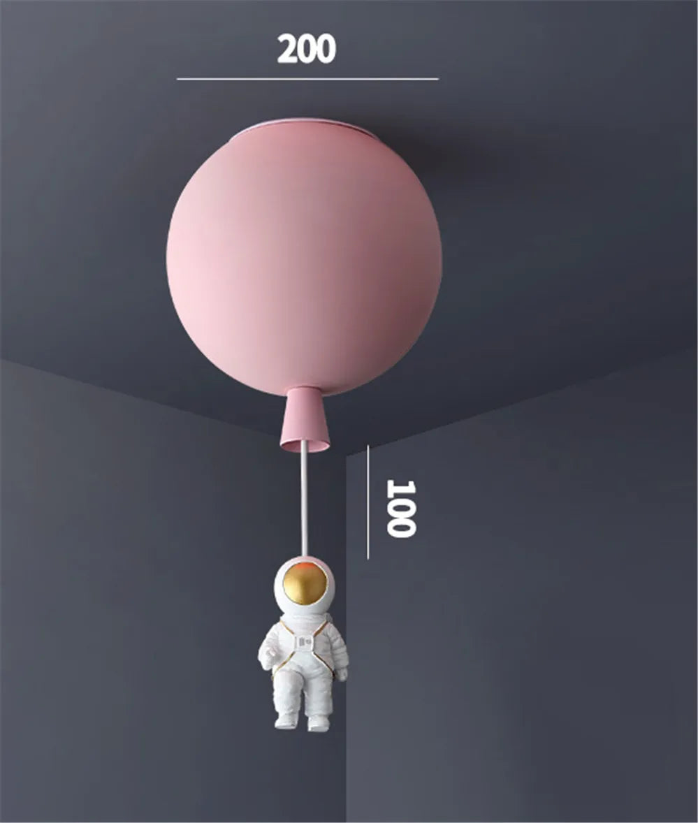 plafonnier led nordique avec astronaute et ballons pour enfants - vue 20 sur 28