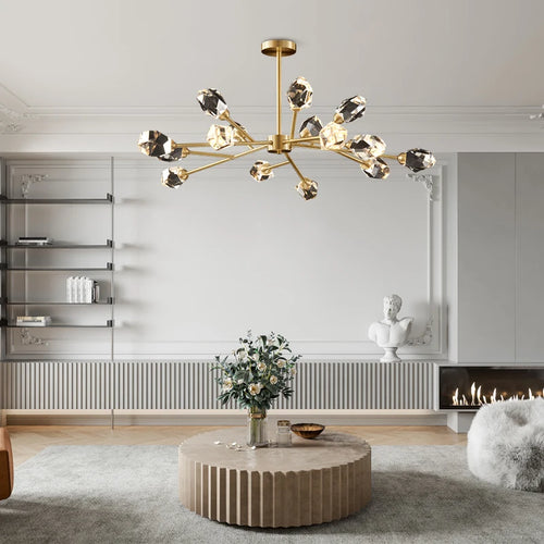lustre en cristal moderne pour décoration intérieure élégante et luxueuse - vue 3 sur 11