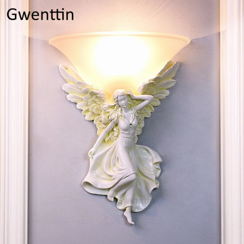 applique murale moderne déesse ange art déco design élégant pour intérieur - vue 3 sur 10