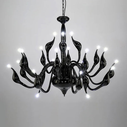 suspension nordic swan en fer art déco moderne - vue 4 sur 11