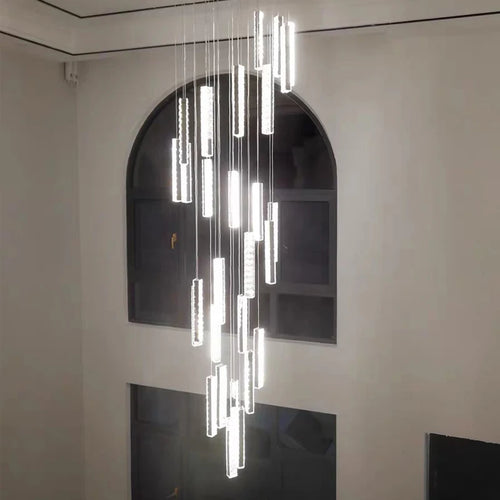 lustre en cristal led doré pour éclairage intérieur élégant et raffiné - vue 5 sur 16