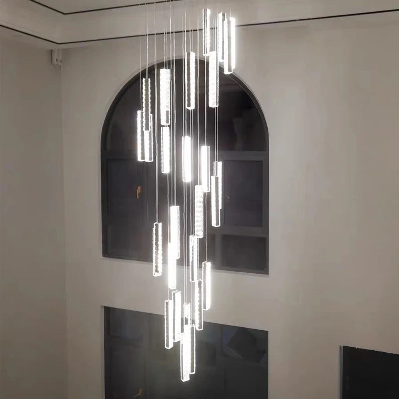 lustre en cristal led doré pour éclairage intérieur élégant et raffiné - vue 4 sur 16