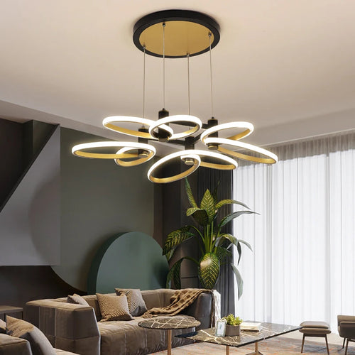 plafonnier moderne en pétale d'or pour intérieur décoratif - vue 5 sur 12