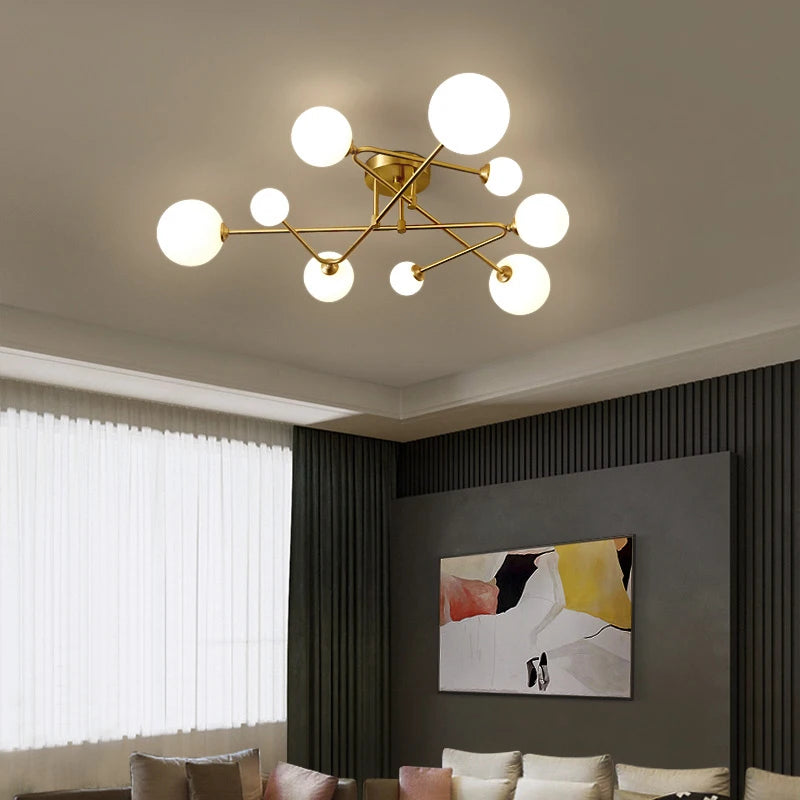 lustre moderne en verre pour un éclairage élégant et tendance - vue 1 sur 9