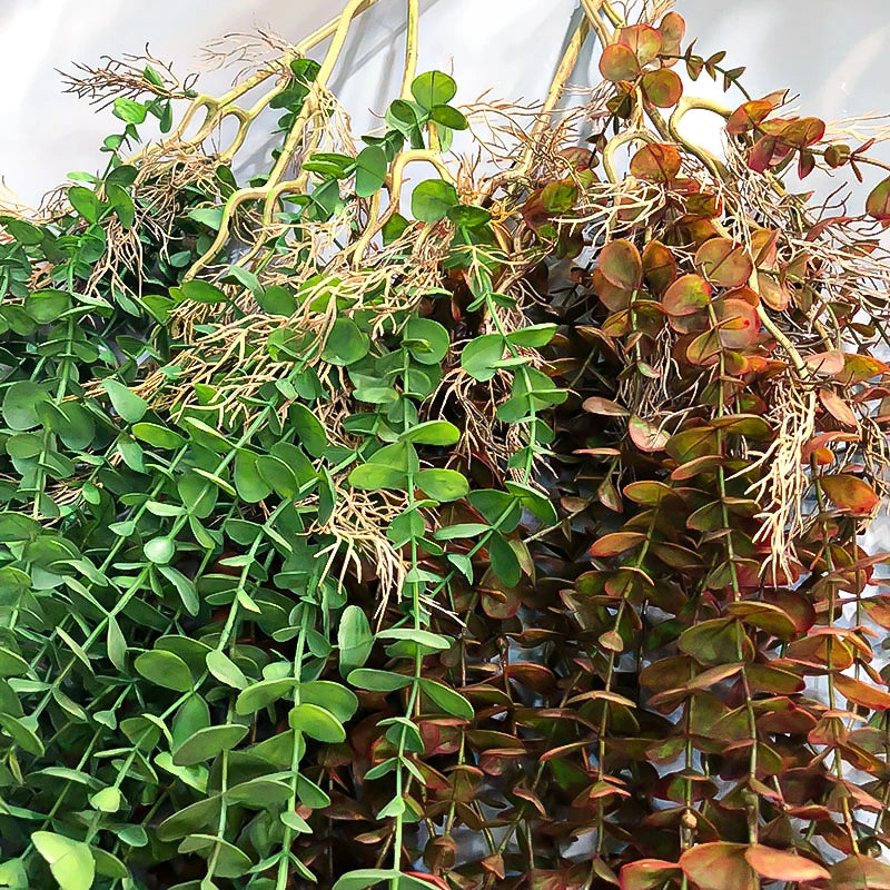 plantes artificielles en rotin d'eucalyptus pour décoration murale et extérieure - vue 6 sur 8