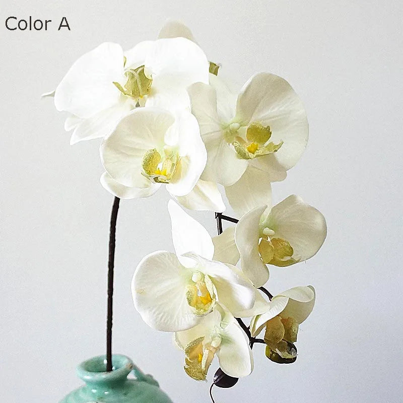 10 têtes d'orchidées artificielles rétro pour décorations élégantes - vue 9 sur 17