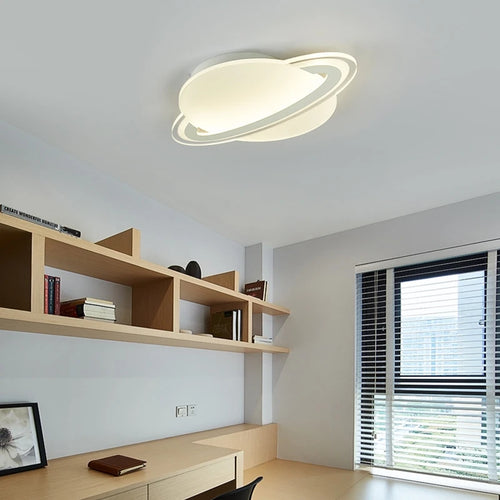plafonnier moderne leds pour enfants motif planète espace - vue 3 sur 8