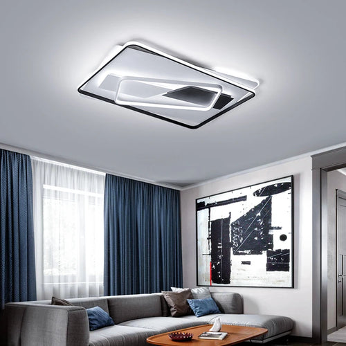 plafonnier led art déco géométrique luxe pour éclairage intérieur - vue 2 sur 11