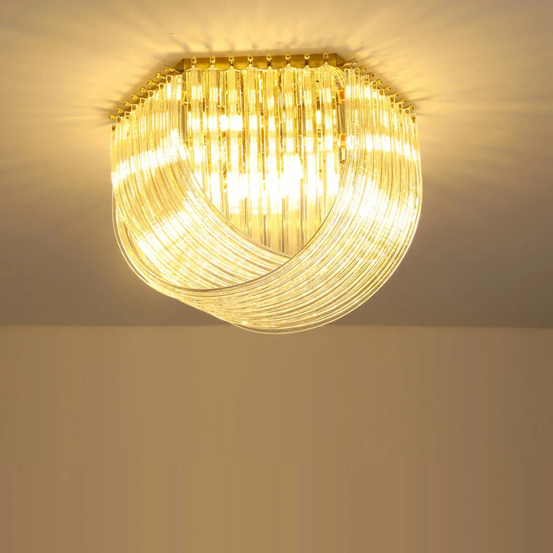 lustre suspendu design en chrome et argent pour éclairage moderne - vue 3 sur 15