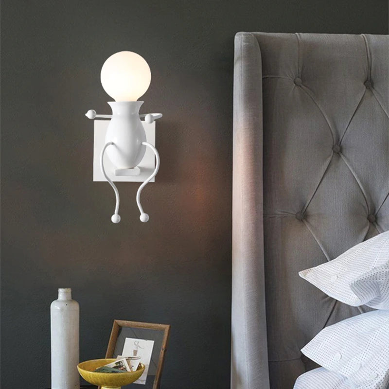 applique murale moderne en fer humanoïde luminaire décoratif d'intérieur - vue 3 sur 18