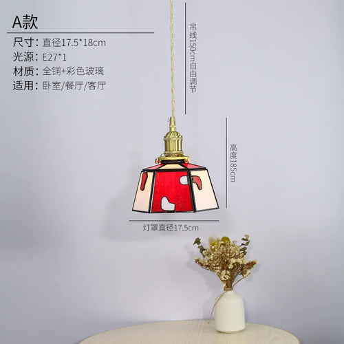 suspension en vitrail rétro style japonais pour décoration intérieure