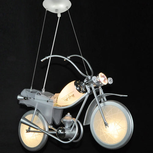 lustre led créatif nordique pour chambre d'enfants en acrylique moto - vue 5 sur 9