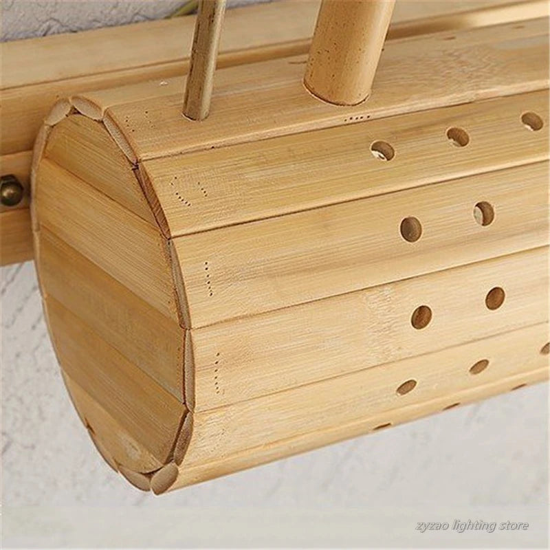 applique murale rétro en bambou tissé style japonais - vue 6 sur 10