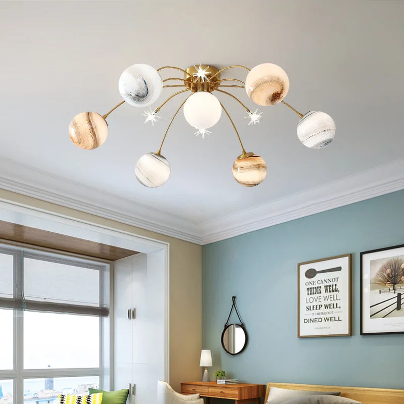 lustre enfant en verre design lumineux pour chambre - vue 5 sur 7