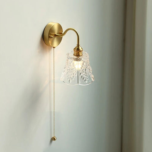 applique led moderne verre chaîne interrupteur nordique cuivre lumière - vue 5 sur 23