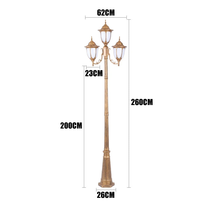 lampe de jardin européenne à quatre têtes étanche pour extérieur - vue 11 sur 12