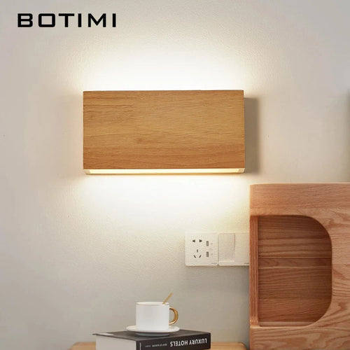 Applique murale LED en bois naturel marron - vue 4 sur 8