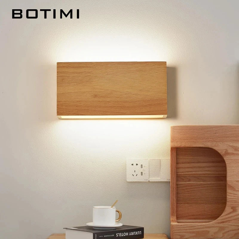 Applique murale LED en bois naturel marron - vue 3 sur 8