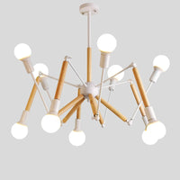 lustre en bois massif style moderne lampe araignée créative post-moderne