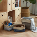 paniers de rangement en coton et lin double couche grand format