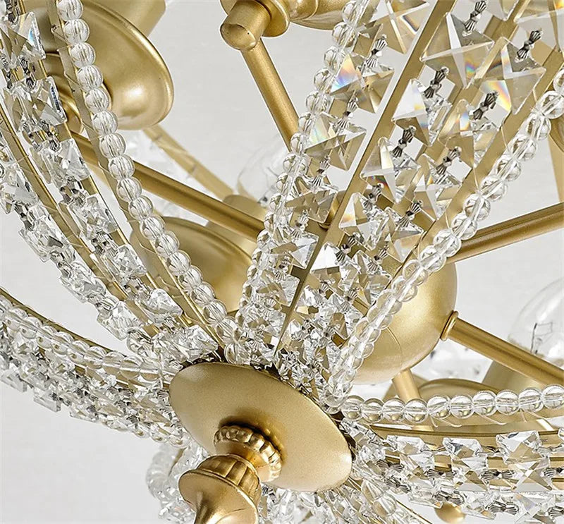 plafonnier en cristal de luxe style loft américain décoratif pour intérieur - vue 5 sur 6