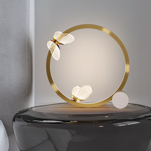 Lampe à poser design LED métallique doré Papillon - vue 5 sur 8