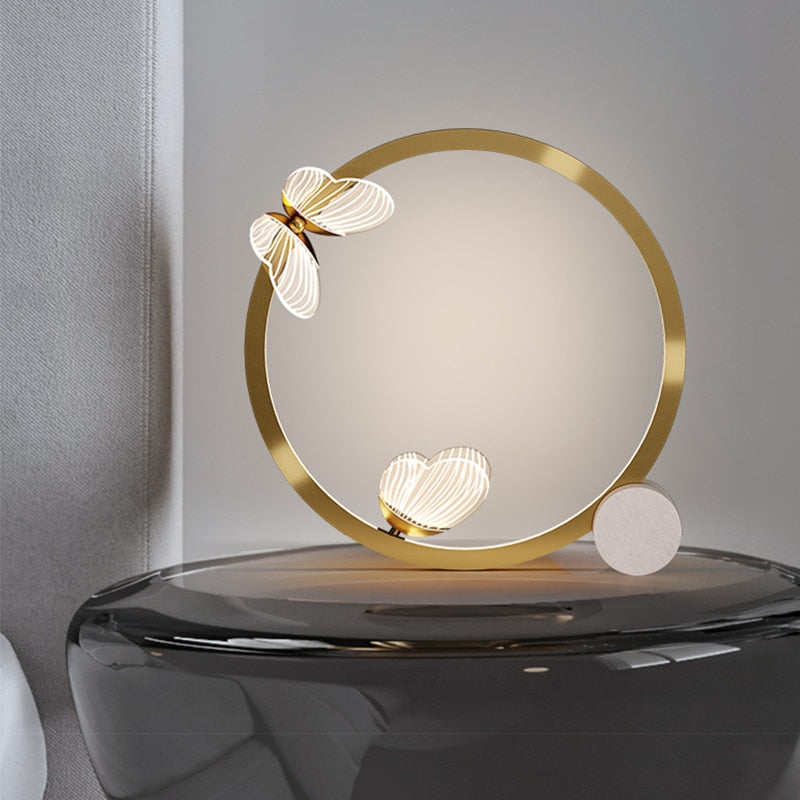 Lampe à poser design LED métallique doré Papillon - vue 4 sur 8