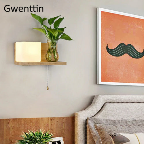 applique murale en bois et verre moderne à led à monter soi-même - vue 3 sur 14