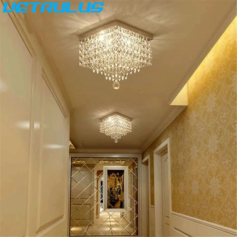 plafonnier Moderne K9 cristal LED carré décor à la maison éclairage salon salle à manger - vue 8 sur 12