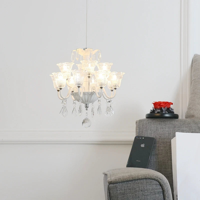 mini suspension créatives avec abat-jour en verre et cristal - vue 5 sur 21