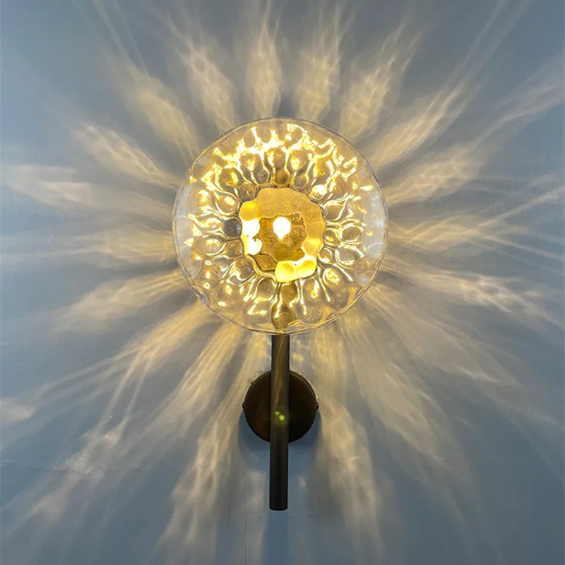 applique murale ceto design rétro en verre rond luxe intérieur - vue 4 sur 12