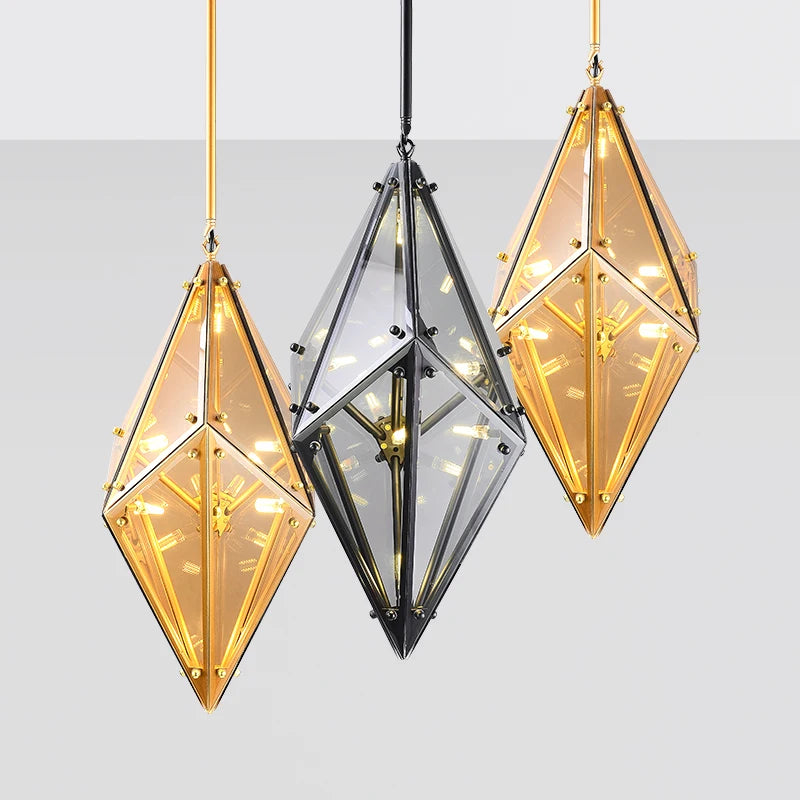 suspension luxueuse en verre de style moderne - vue 2 sur 10