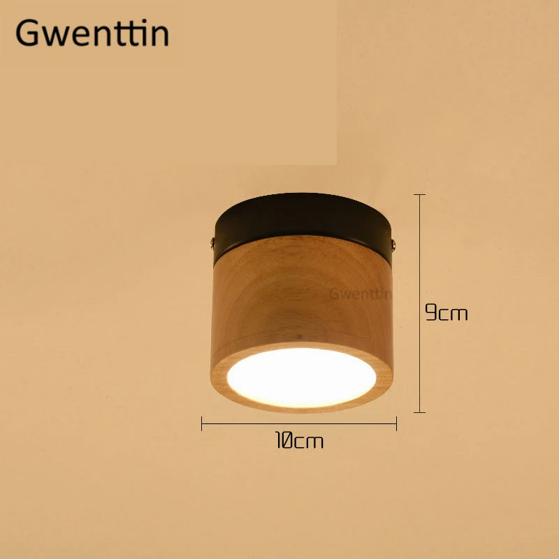 plafonnier à led en bois nordique moderne pour intérieur design - vue 5 sur 7