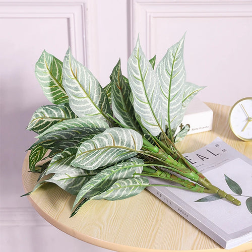 bouquet de plantes artificielles monstera tropicales pour décoration intérieure - vue 5 sur 9