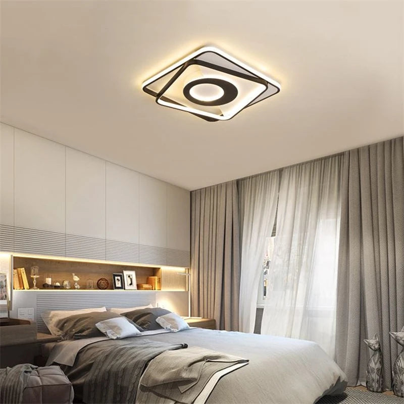 plafonnier led carré moderne à intensité variable pour intérieur maison - vue 6 sur 6