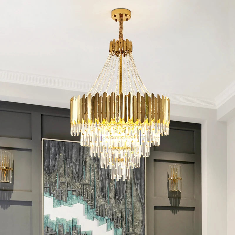 suspension moderne en cristal pour espaces contemporains élégants - vue 4 sur 11