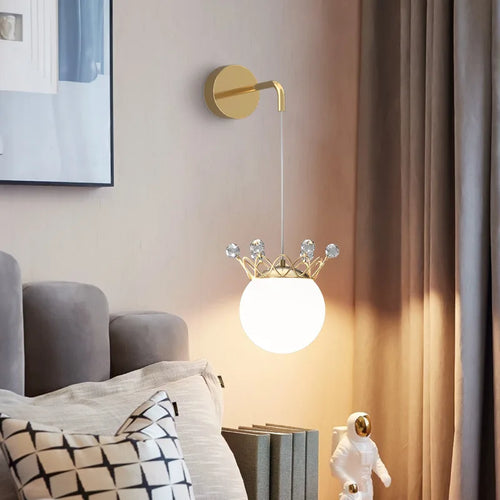 applique murale en forme de couronne de cristal avec gypsophile - vue 4 sur 10