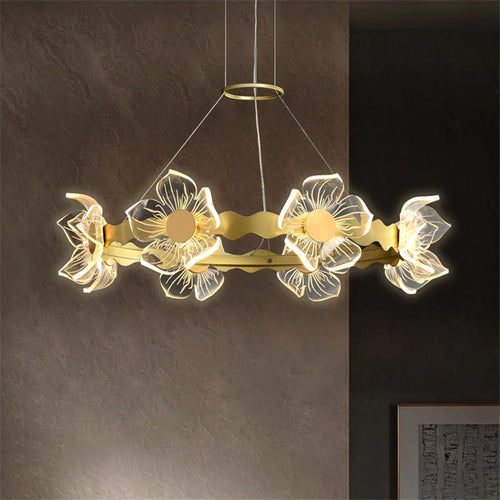 lustre moderne en forme de pétale avec éclairage led - vue 2 sur 7