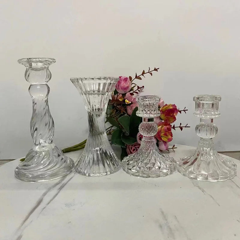 bougeoir en verre pour décoration romantique et centre de table - vue 5 sur 11