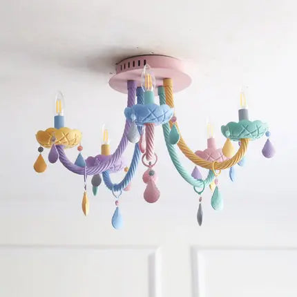 plafonnier moderne pour chambre d enfants avec douilles lumineuses - vue 3 sur 9