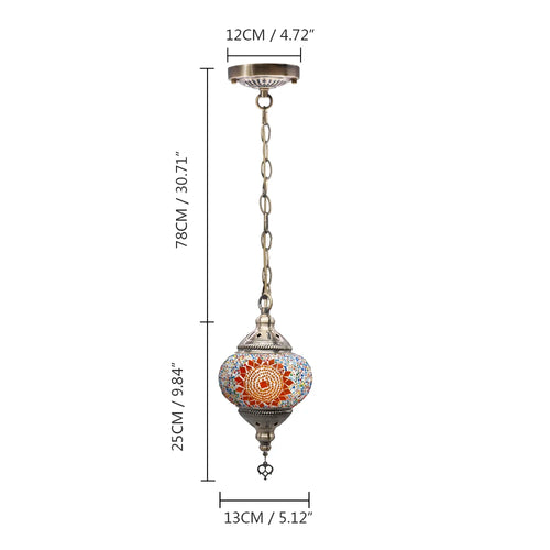 suspension turque en verre mosaïque artisanale décoration méditerranéenne - vue 16 sur 27