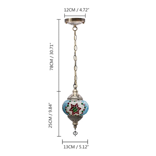 suspension turque en verre mosaïque artisanale décoration méditerranéenne - vue 12 sur 27