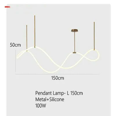 Creative Line Pendant Lamp with 360 degree Lighting for Bedroom Living room Dining room Kitchen lighting - vue 9 sur 11