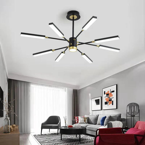 lustre d'art nordique moderne en fer avec éclairage led - vue 5 sur 9