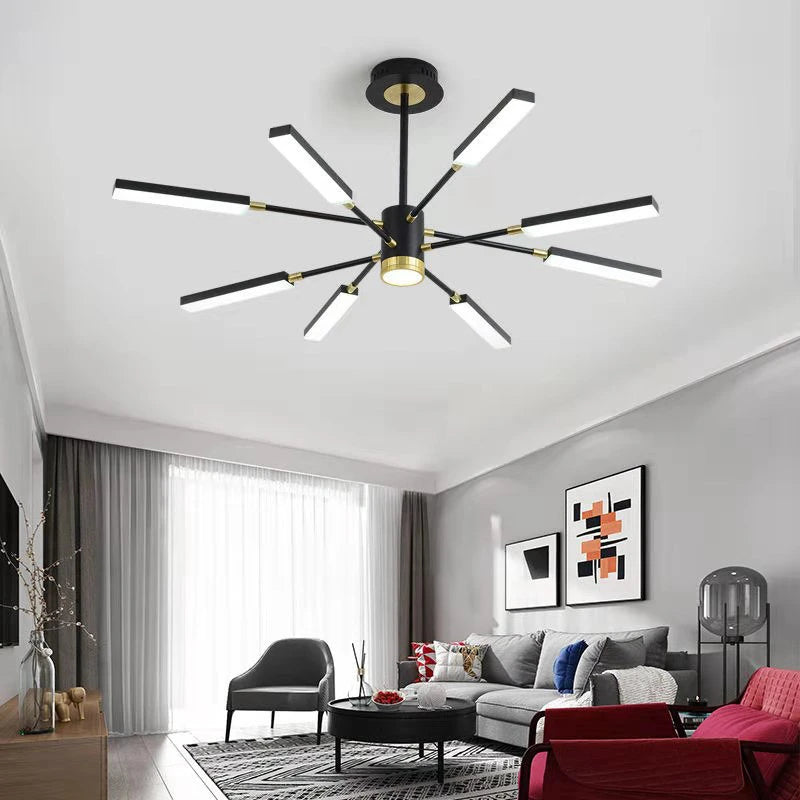 lustre d'art nordique moderne en fer avec éclairage led - vue 4 sur 9